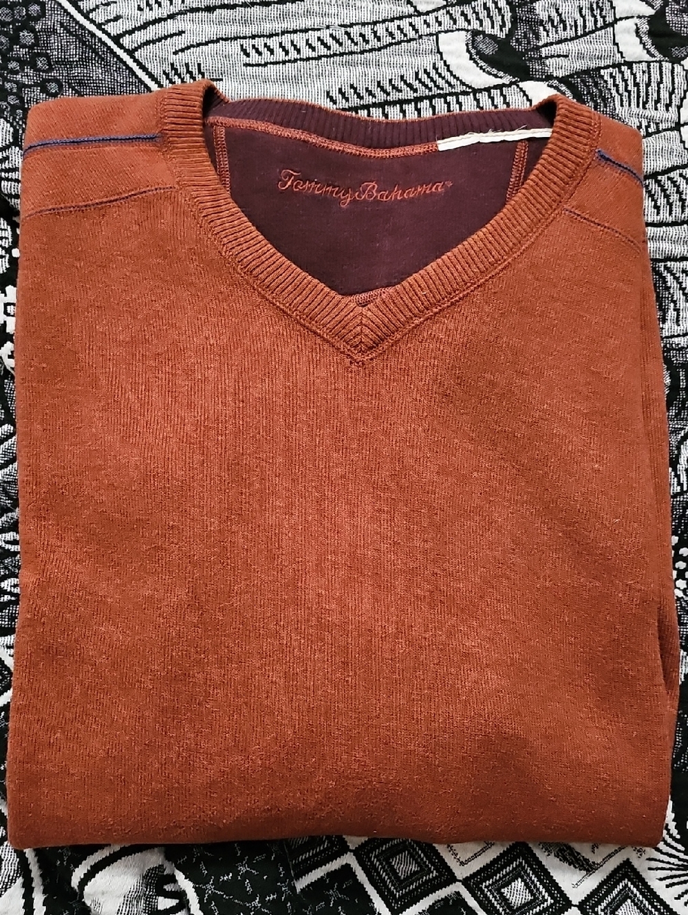 Tommy Bahama Men's Burnt Orange V-Neck Sweater